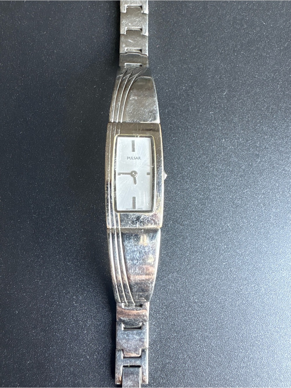 Pulsar Slim Silver Bangle Watch measurements shown non running